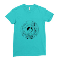 Midnight Forest Wulf Moon Vinyl Art Ladies Fitted T-shirt | Artistshot