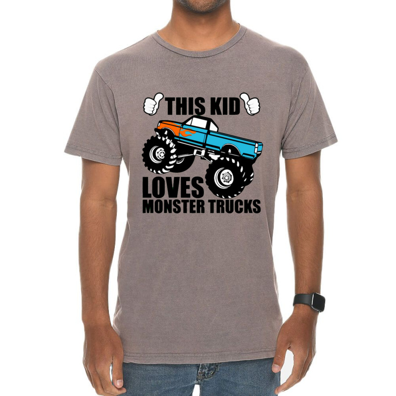 Kids Monster Trucks Vintage T-Shirt by Janjanillustration | Artistshot