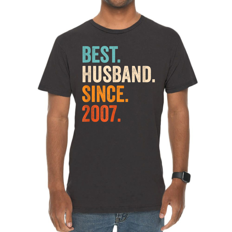 Mens Best Husband Since 2007 15th Wedding Anniversary 15 Years Vintage T-shirt | Artistshot