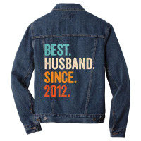 Mens Best Husband Since 2012 10th Wedding Anniversary 10 Years Men Denim Jacket | Artistshot