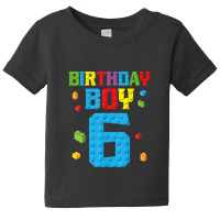 Master Builder 6th Birthday Boy 6 Six Year Building Bricks Baby Tee | Artistshot