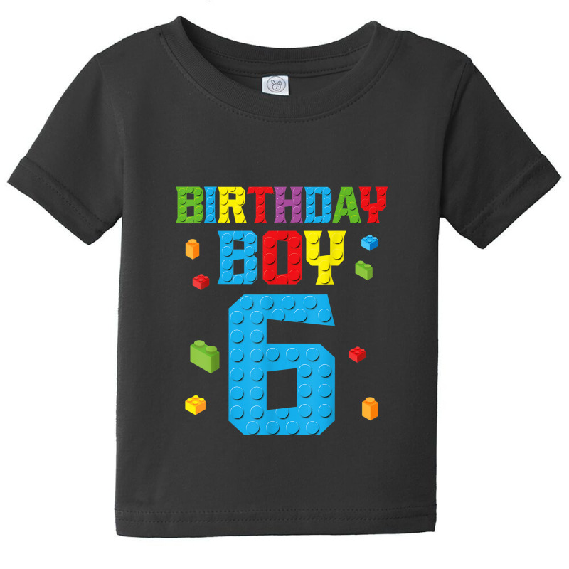 Master Builder 6th Birthday Boy 6 Six Year Building Bricks Baby Tee by CesarRobertoRamirez | Artistshot