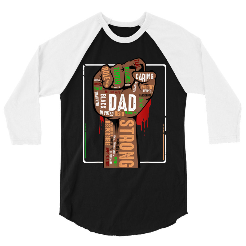 Mens Black Dad African American Melanin Pride Black History Month 3/4 Sleeve Shirt | Artistshot