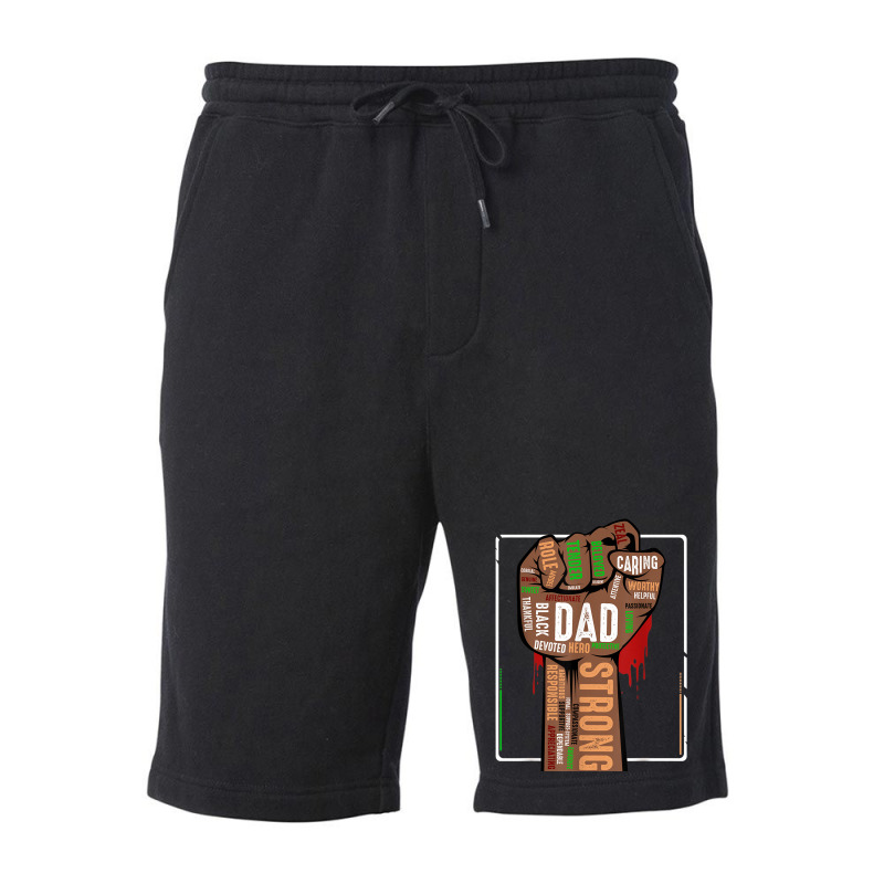 Mens Black Dad African American Melanin Pride Black History Month Fleece Short | Artistshot