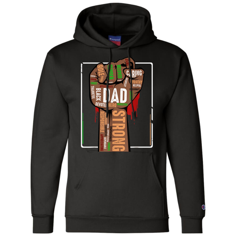 Mens Black Dad African American Melanin Pride Black History Month Champion Hoodie | Artistshot