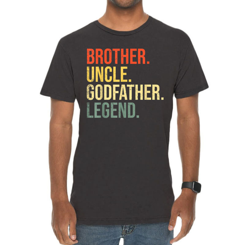 Mens Brother Uncle Godfather Legend Fun Best Funny Uncle Vintage T-shirt | Artistshot