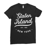 Classic Retro Vintage Staten Island New York City Usa Pride Ladies Fitted T-shirt | Artistshot