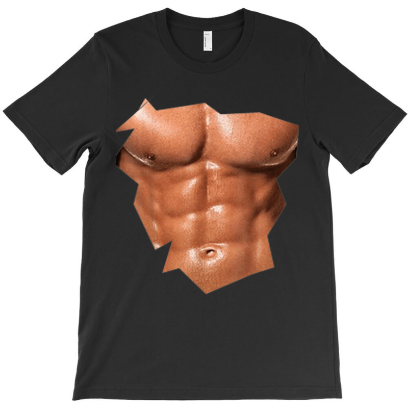 Mens Chest Six Pack Abs Funny Fake Abs Muscles Realistic T-shirt | Artistshot