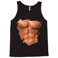 Mens Chest Six Pack Abs Funny Fake Abs Muscles Realistic Tank Top | Artistshot