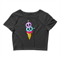 Pastel Goth Skulls And Bones Ice Cream Cone Crop Top | Artistshot