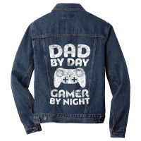 Mens Dad By Day Gamer By Night Funny Men Denim Jacket | Artistshot