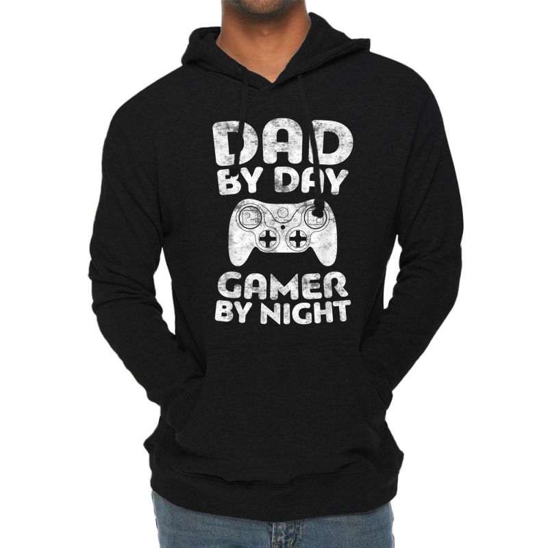 Mens Dad By Day Gamer By Night Funny Lightweight Hoodie | Artistshot