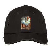 White Rooster Cock Fight Us Flag Vintage Cap | Artistshot