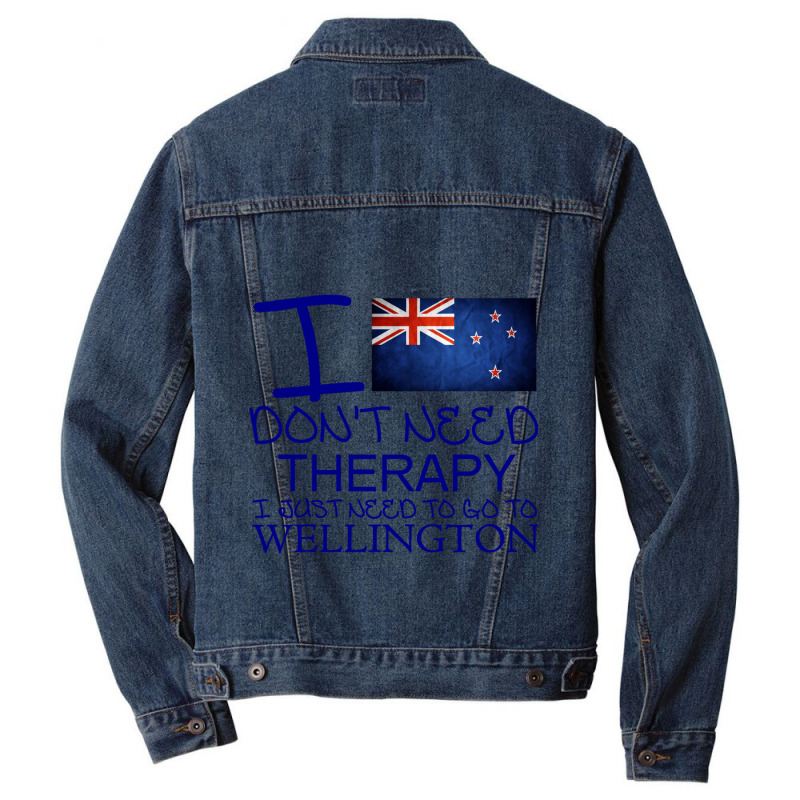 I Dont Need Therapy I Just Need To Go To Wellington Men Denim Jacket | Artistshot