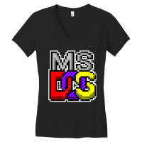 Ms Dos Retro Operating System Computer Gifts It Tech Geek Women's V-neck T-shirt | Artistshot