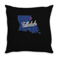 Tallulah Louisiana La Map Throw Pillow | Artistshot