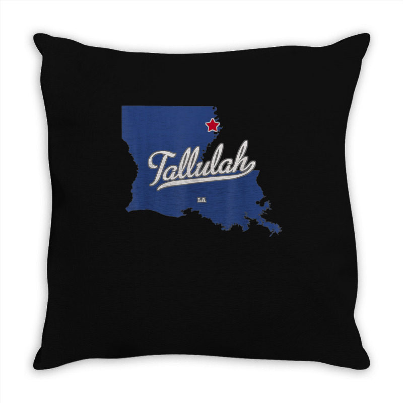 Tallulah Louisiana La Map Throw Pillow | Artistshot