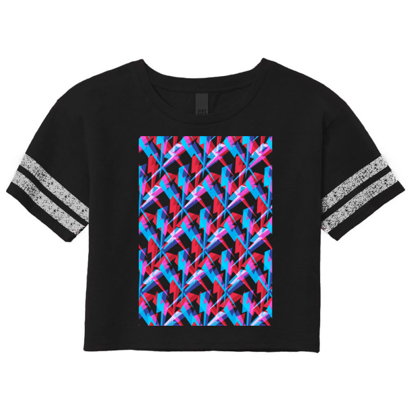 Colorful Lightning Bolt Pattern Scorecard Crop Tee by MernaPutney | Artistshot