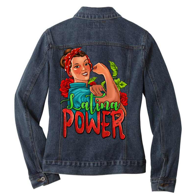 Latina Power Strong Woman Ladies Denim Jacket by Jasminsmagicworld | Artistshot