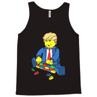 Donald Trump Building A Wall Out Of Toys Tank Top | Artistshot