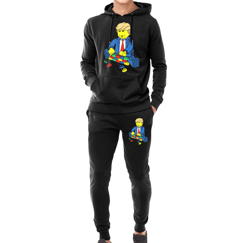 Donald Trump Building A Wall Out Of Toys Hoodie & Jogger Set | Artistshot