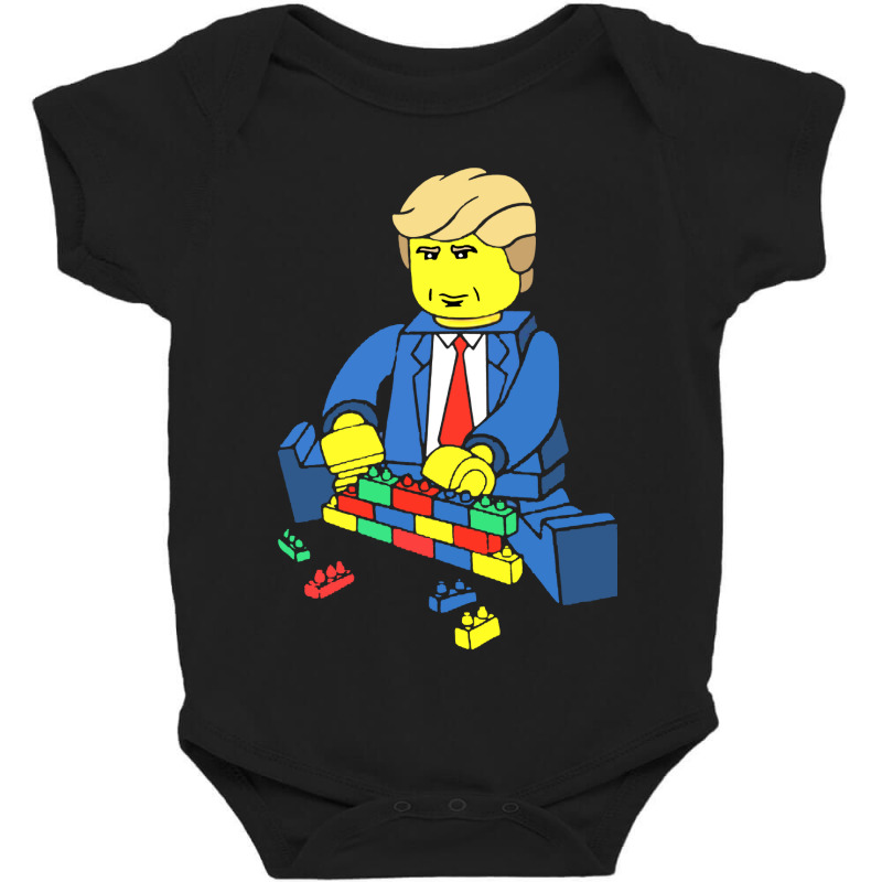 Donald Trump Building A Wall Out Of Toys Baby Bodysuit | Artistshot