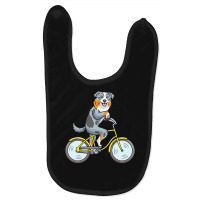 Australian Shepherd T  Shirt Australian Shepherd Dog With Bike T  Shir Baby Bibs | Artistshot