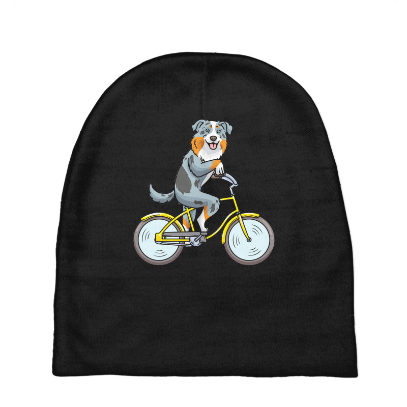 Australian Shepherd T  Shirt Australian Shepherd Dog With Bike T  Shir Baby Beanies by gaetanonolan | Artistshot