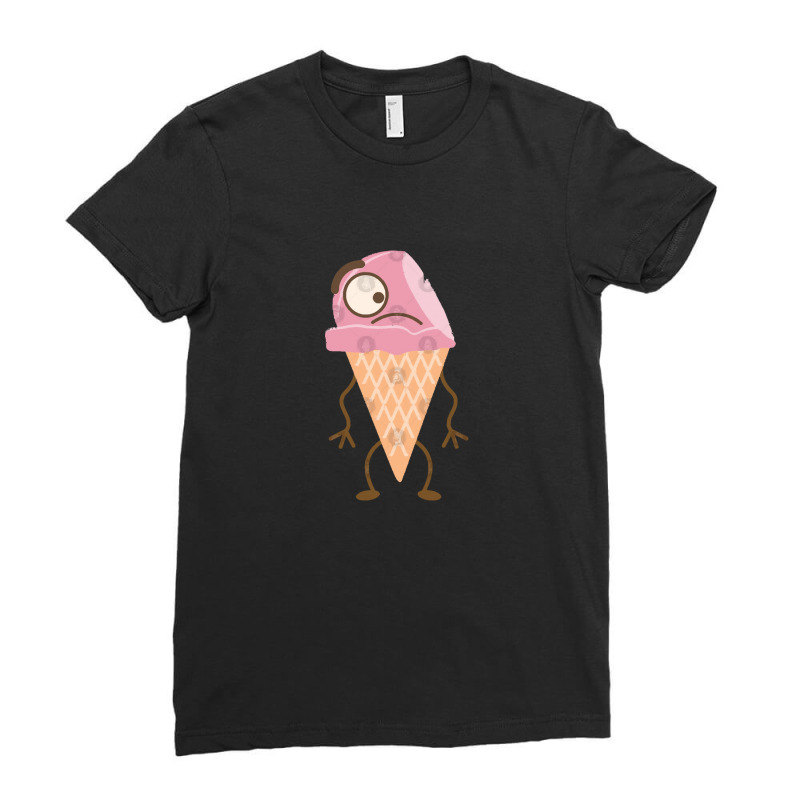 Strawberry Ice Cream Cone Gift Ladies Fitted T-Shirt by JanisIda | Artistshot