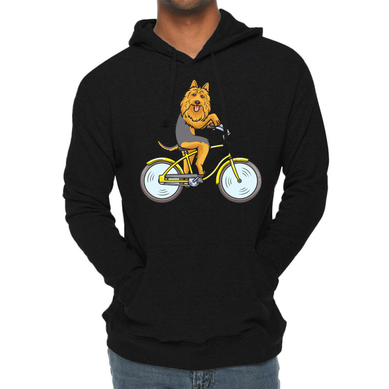 Australian Terrier T  Shirt Australian Terrier Dog With Bike T  Shirt Lightweight Hoodie by gaetanonolan | Artistshot