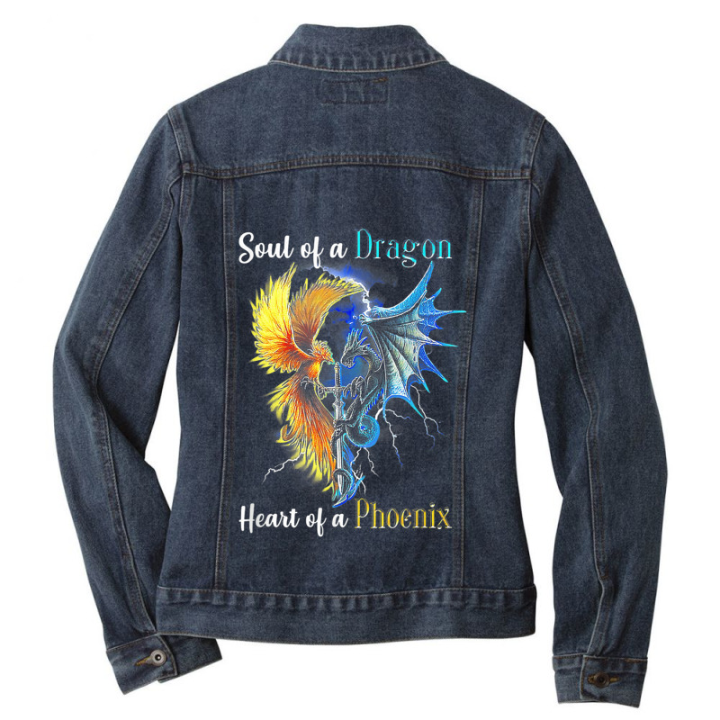 Soul Of A Dragon Heart Of A Phoenix Tee For Men Women Ladies Denim Jacket by LilyWillis | Artistshot