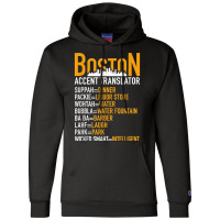 Wicked Smaht Funny Boston Accent Translator Bostonians Gifts Champion Hoodie | Artistshot