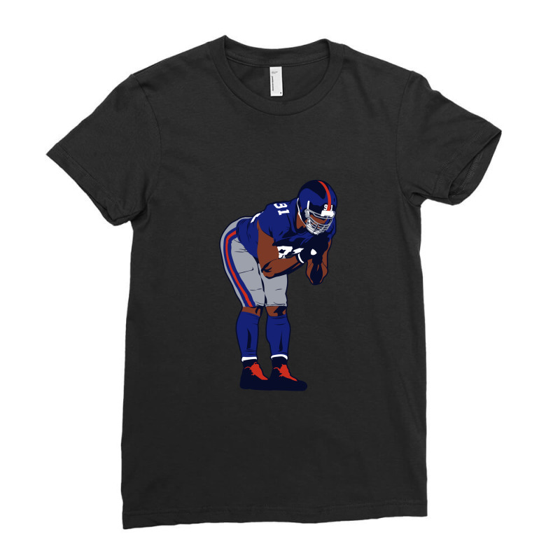 Justin Tuck Ladies Fitted T-Shirt by StefanieCook | Artistshot