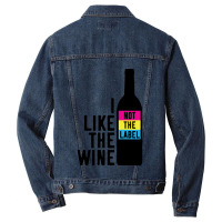 I Like The Wine Not The Label Men Denim Jacket | Artistshot