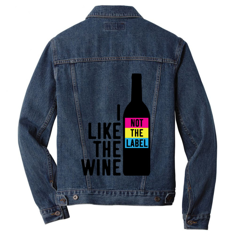 I Like The Wine Not The Label Men Denim Jacket | Artistshot