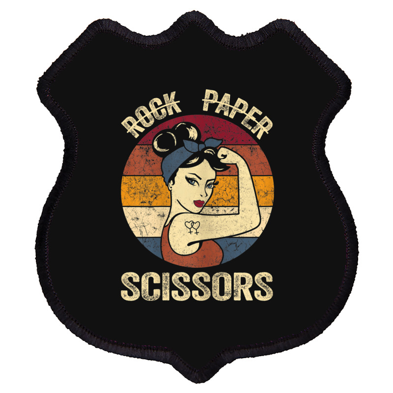 Womens Rock Paper Scissors Tee Lesbian Women Girls Gay Pride Parade Shield Patch | Artistshot