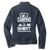 Camping Trailer Camper Van Mobile Home Caravan Motorhome Ladies Denim Jacket | Artistshot