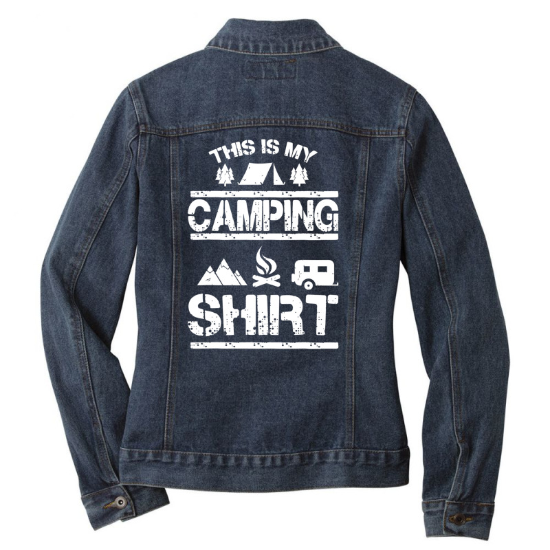 Camping Trailer Camper Van Mobile Home Caravan Motorhome Ladies Denim Jacket by aniyahabodor | Artistshot