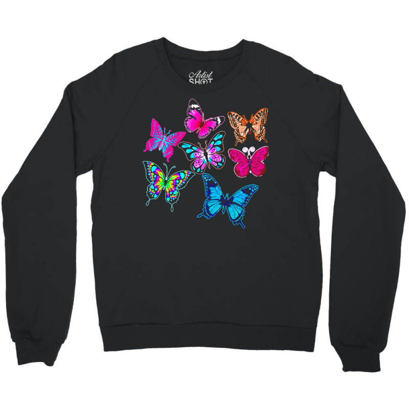 Butterflies T  Shirt Colorful Butterflies T  Shirt Crewneck Sweatshirt | Artistshot