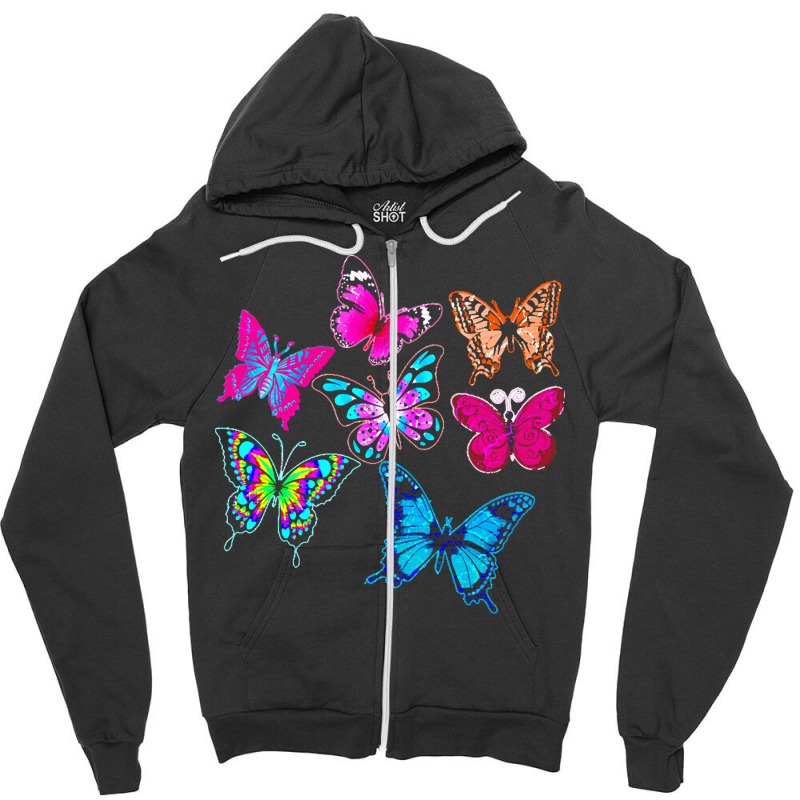 Butterflies T  Shirt Colorful Butterflies T  Shirt Zipper Hoodie | Artistshot