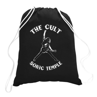 1989 The Cult Sonic Temple Tour Band Rock 80 Drawstring Bags Designed By Pujangga45
