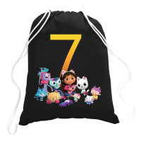 Gabby Dollhouse 7th Birthday Boy And Girl Costom Number Drawstring Bags | Artistshot