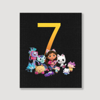 Gabby Dollhouse 7th Birthday Boy And Girl Costom Number Portrait Canvas Print | Artistshot