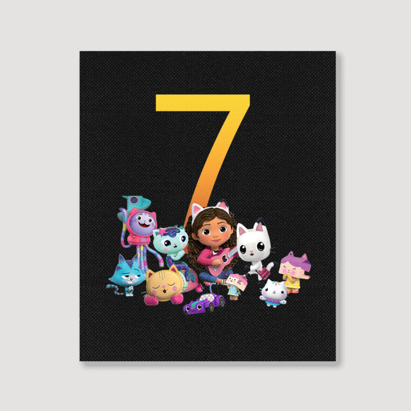 Gabby Dollhouse 7th Birthday Boy And Girl Costom Number Portrait Canvas Print | Artistshot