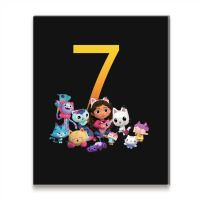 Gabby Dollhouse 7th Birthday Boy And Girl Costom Number Metal Print Vertical | Artistshot