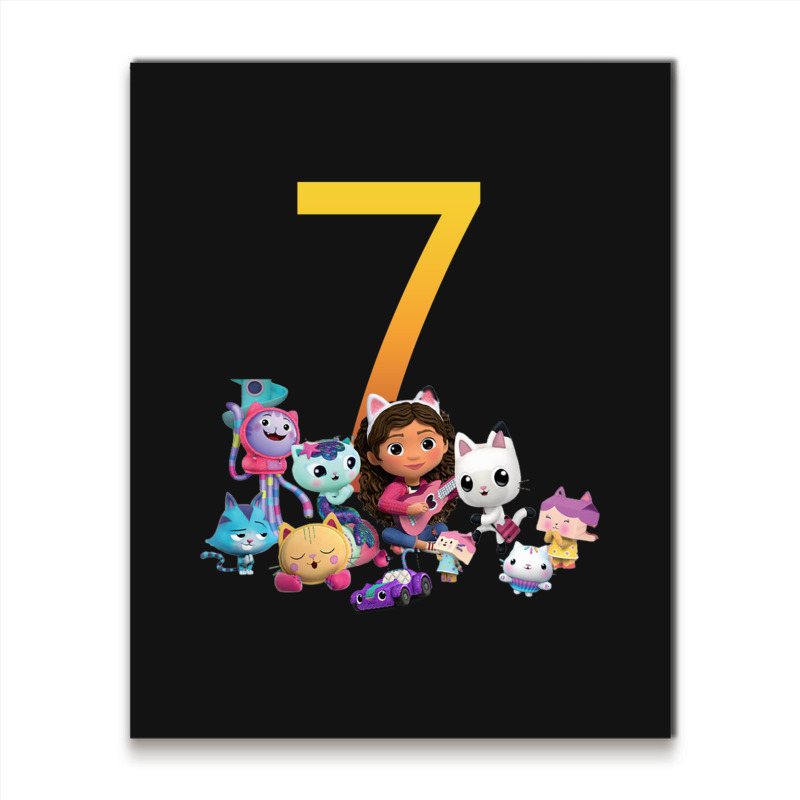 Gabby Dollhouse 7th Birthday Boy And Girl Costom Number Metal Print Vertical | Artistshot