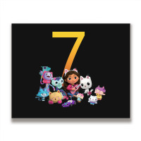 Gabby Dollhouse 7th Birthday Boy And Girl Costom Number Metal Print Horizontal | Artistshot