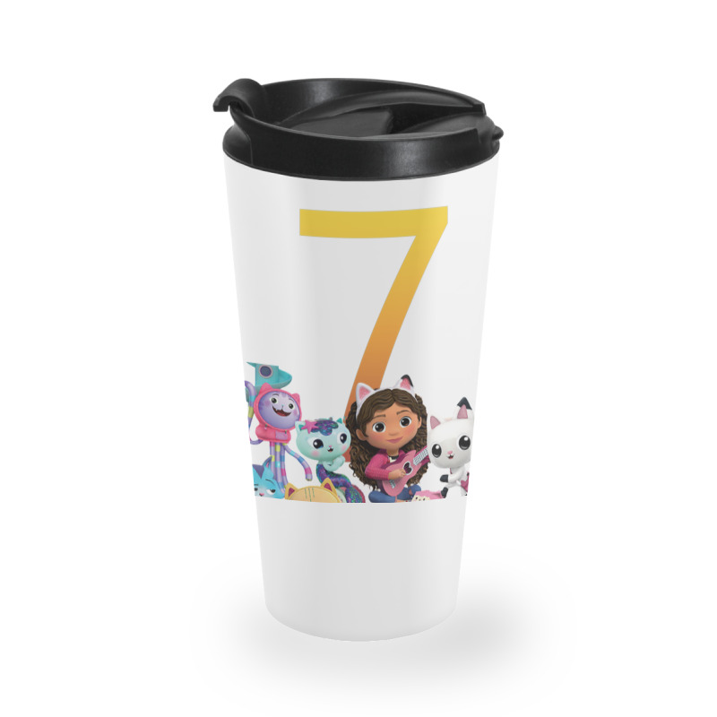 Gabby Dollhouse 7th Birthday Boy And Girl Costom Number Travel Mug | Artistshot