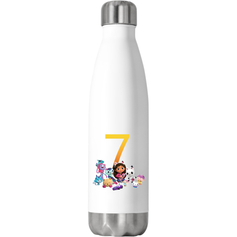 Gabby Dollhouse 7th Birthday Boy And Girl Costom Number Stainless Steel Water Bottle | Artistshot