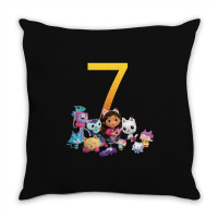 Gabby Dollhouse 7th Birthday Boy And Girl Costom Number Throw Pillow | Artistshot